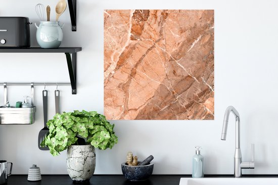 Affiche Oranje - Wit - Granit - Rochers - 50x50 cm