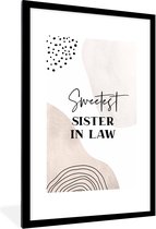 Cadre photo avec poster - Citation - Belle-sœur - Famille - Belle-sœur - 80 x 120 cm - Cadre pour poster