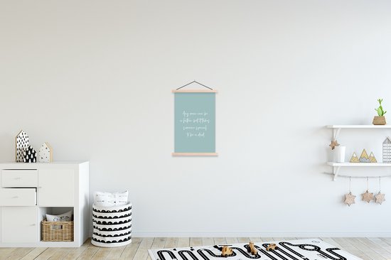 Porte-affiche avec affiche - Affiche scolaire - Cadeau homme - Vaderdag - Papa - Citations - 40x60 cm - Lattes vierges