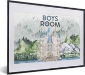 Fotolijst incl. Poster - Quotes - Boys room - Spreuken - Jongens - Kids - Baby - Boys - 40x30 cm - Posterlijst