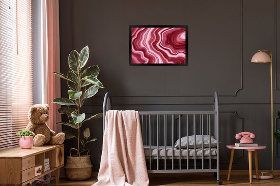 Cadre photo avec poster - Marbre - Rose - Or - 60x40 cm - Cadre poster