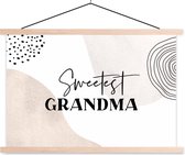 Porte-affiche avec affiche - Affiche scolaire - Citation - Oma - Pastel - Grand-mère - 120x80 cm - lattes vierges