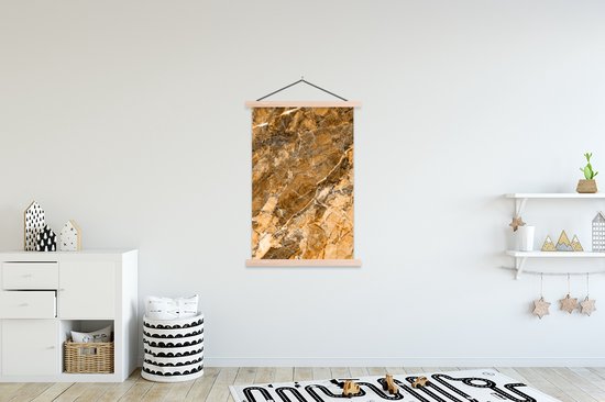 Porte-affiche avec affiche - Affiche scolaire - Granit - Pierre - Jaune - Oranje - 120x180 cm - Lattes transparentes