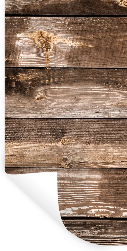 Stickers muraux - Vintage - Bois - Planches - Marron - 20x40 cm - Feuille adhésive