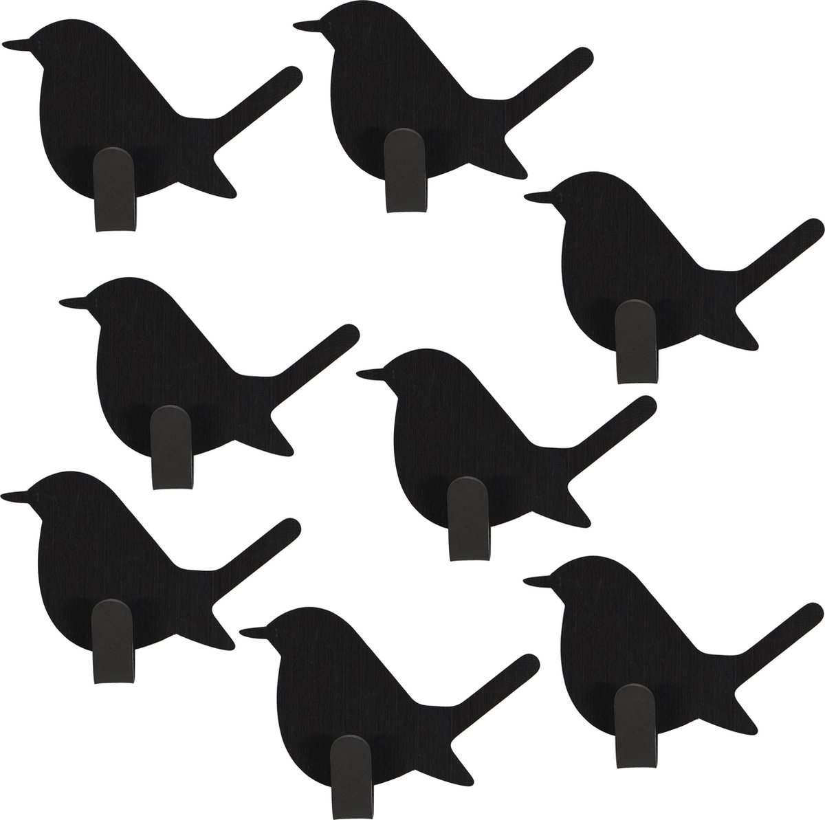 Moodcare® Zelfklevende Haakjes - Haakjes zelfklevend - Ophanghaakjes Zelfklevend – Vogel - 8 stuks