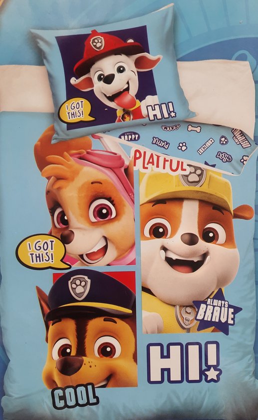 Dekbedovertrek Paw Patrol blauw 2022 - eenpersoons 140x200