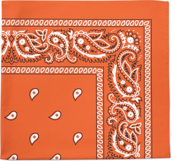 2x Bandana Oranje - Carnaval - Hoofddoek - 55x55 cm van Merkloos — afbeelding 2
