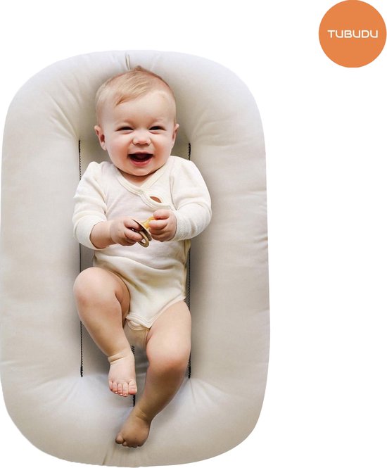 Tubudu Baby Snuggle Organisch Babynestje - Luxe Babynest - Kraampakket - Natuurlijk Materiaal - Naturel