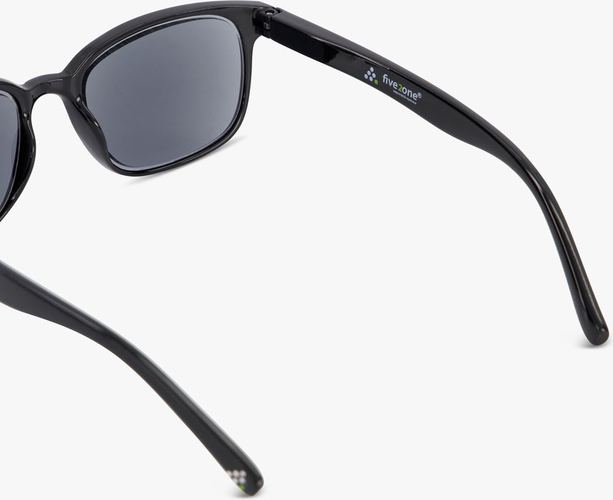Five2One-Eyewear Zonneleesbril Dune Shiny Solid Black - + 2,5 sterkte