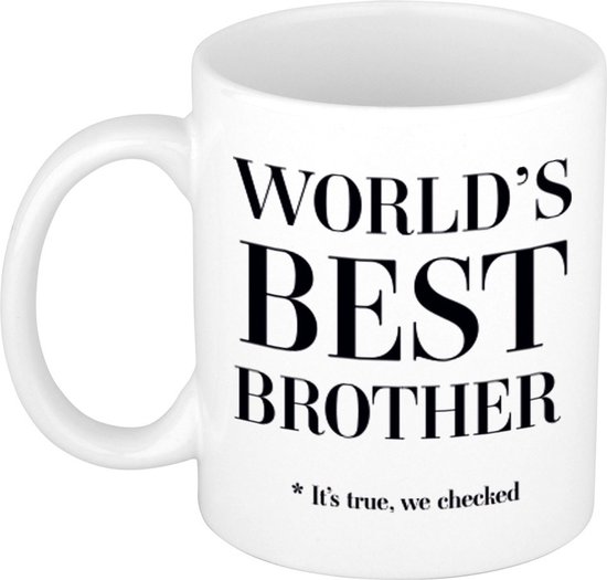 Foto: Worlds best brother cadeau koffiemok theebeker 330 ml wit cadeau mok