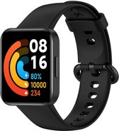 Siliconen Smartwatch bandje - Geschikt voor Redmi Watch 2 - Lite siliconen bandje - zwart - Strap-it Horlogeband / Polsband / Armband