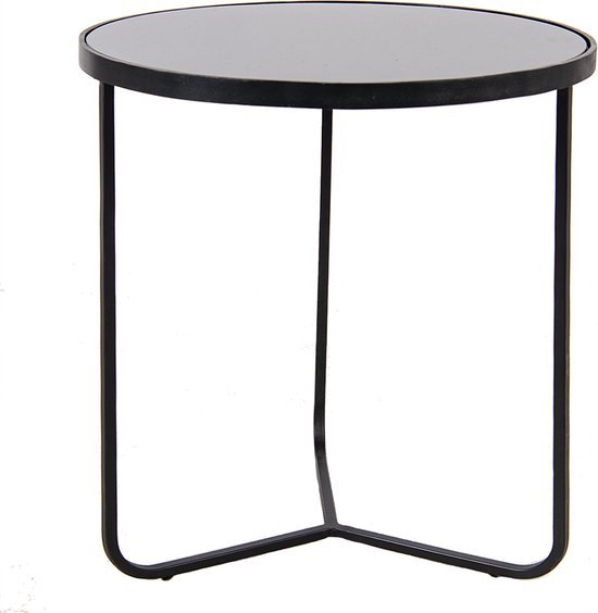 Bijzettafel Ø 50*55 cm Zwart Aluminium Rond Side table Tafeltje