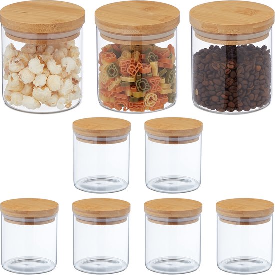 Point-Virgule glazen voorraadpot met bamboe deksel 600ml