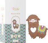 Biberoia® Bijtring alpaca - Baby - Koelbijtring - Bijtring - Bijtspeelgoed - Baby speelgoed - Badspeelgoed - Bruin