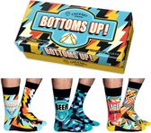 Vaderdag - Cockney Spaniel Bier sokken - 3 paar heren sokken - Cadeau doos - Bottoms Up - maat 39/46