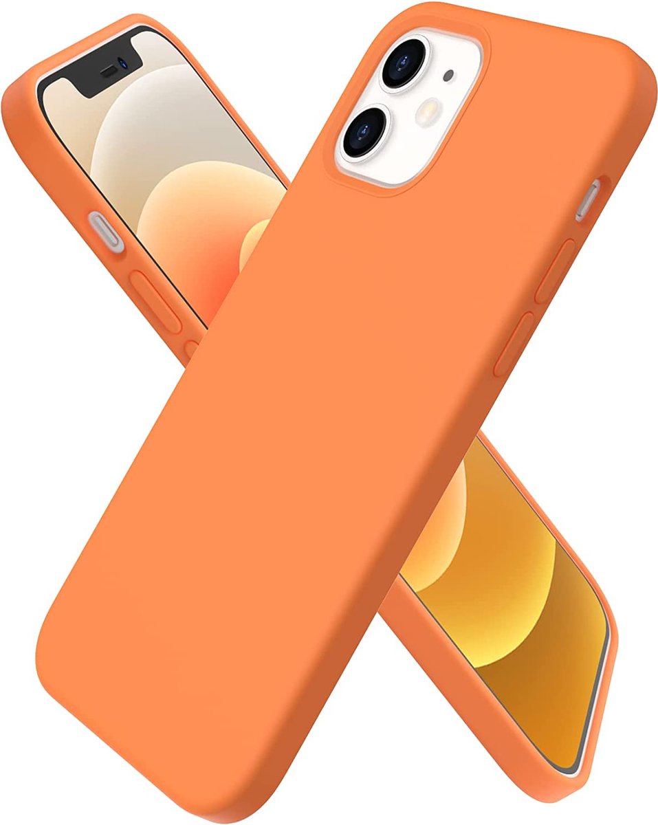 Compatibel met iPhone 12 Mini 5.4 Silicone Case, Case Ultra dunne Volledige Bescherming Vloeibare Siliconen Phone Case Bescherming voor de iPhone 12 Mini (2020) 5,4 inch Kumquat