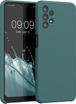 kwmobile telefoonhoesje geschikt voor Samsung Galaxy A32 5G - Hoesje met siliconen coating - Smartphone case in blauwgroen