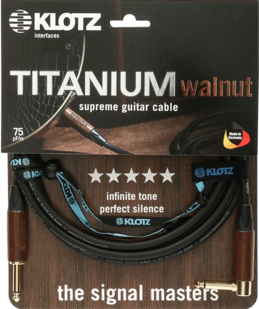 Klotz TIW0450PR Gitaarkabel met walnootconnectoren 4.5 meter