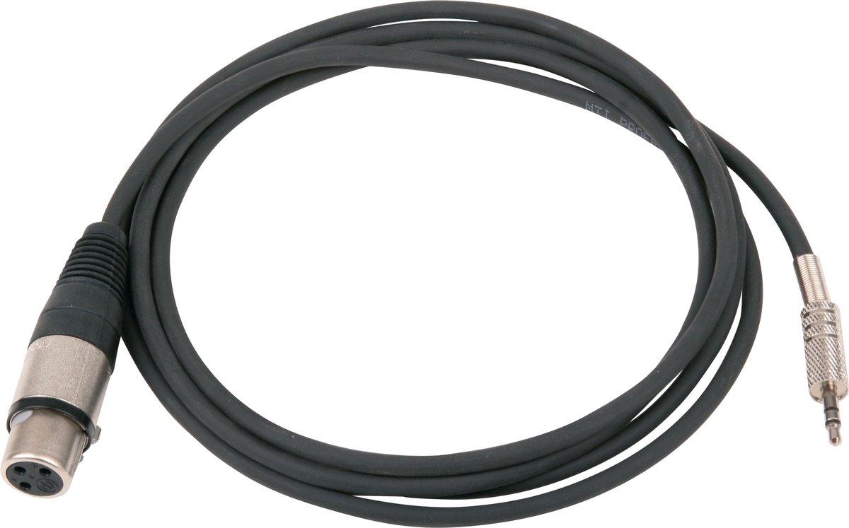 MUSIC STORE MTP 2.0FXPM3-3,5SW-A Ad.-kabel XLRf / 3,5 Stejack 2m, gebrückt - Microfoon kabels