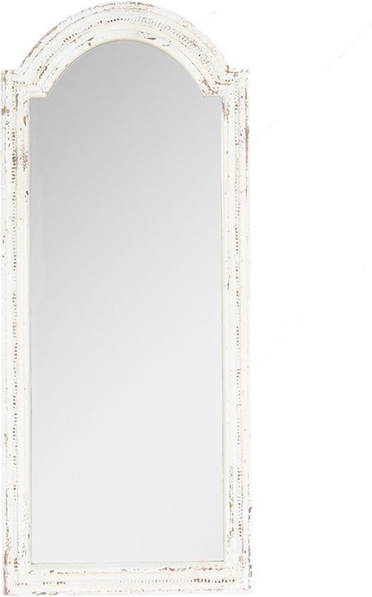 Wandspiegel 58*4*135 cm Wit, Grijs Hout, Glas Grote Spiegel Muur Spiegel Wand Spiegel