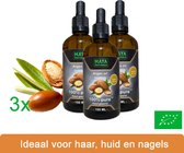 Voordeel verpakking natuurlijke arganolie puur 3x 100ml moroccan oil - biologisch & puur olie voor haar, gezicht en huid omega 3