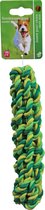 Boon hondenspeelgoed touwstick katoen groen/geel, 22 cm