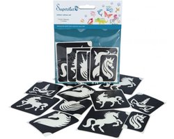 foto van Superstar - Glitter tattoo Sjablonen Unicorn (12 stuks)