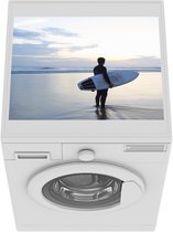 Wasmachine beschermer mat - Man met surfbord - Breedte 55 cm x hoogte 45 cm
