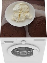Wasmachine beschermer mat - Twee brownies met mascarpone - Breedte 60 cm x hoogte 60 cm
