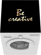 Wasmachine beschermer mat - Quotes - Creatief - Goud - Breedte 60 cm x hoogte 60 cm