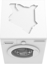 Wasmachine beschermer mat - Witte illustratie van Kenia - Breedte 60 cm x hoogte 60 cm