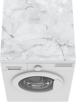 Wasmachine beschermer mat - Marmer - Plamuur - Wit - Breedte 60 cm x hoogte 60 cm