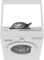 Wasmachine beschermer mat - Schildpad dierenprint - zwart wit - Breedte 55 cm x hoogte 45 cm