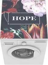 Wasmachine beschermer mat - Bloem - Quotes - Oranje - Breedte 60 cm x hoogte 60 cm