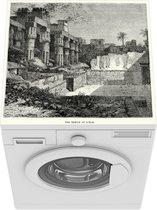 Wasmachine beschermer mat - Een vintage illustratie van het Egyptische Luxor - Breedte 60 cm x hoogte 60 cm