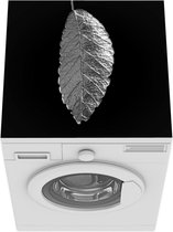 Wasmachine beschermer mat - Blad - Luxe - Zwart - Wit - Breedte 60 cm x hoogte 60 cm