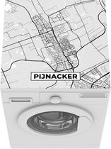 Wasmachine beschermer - Wasmachine mat - Stadskaart - Pijnacker - Grijs - Wit - 60x60 cm - Droger beschermer - Plattegrond