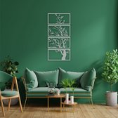 Wanddecoratie | Boom Van Leven / Tree of Life  | Metal - Wall Art | Muurdecoratie | Woonkamer |Zilver| 88x175cm