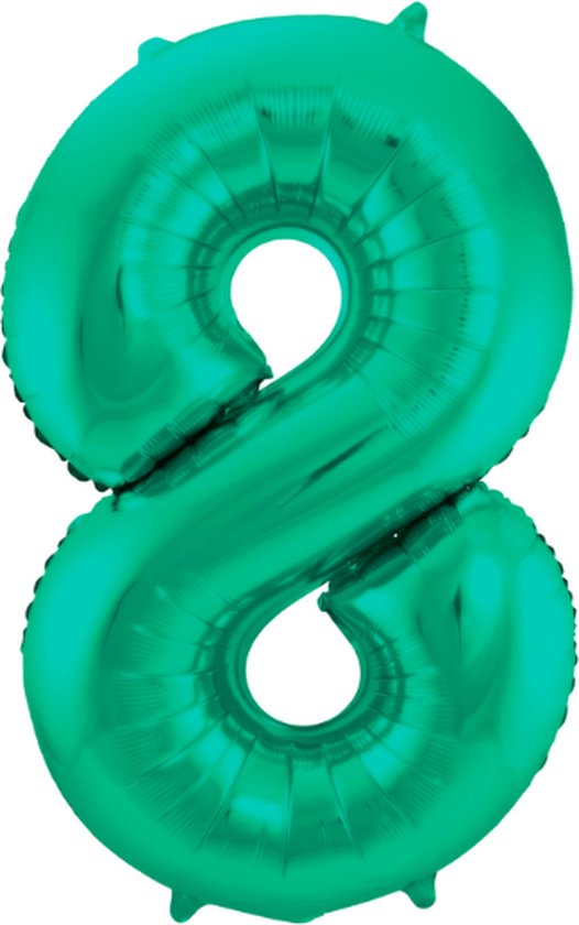 Folieballon 8 jaar metallic groen 86cm