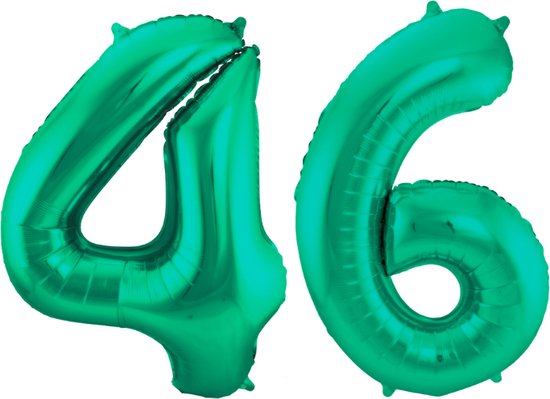 Folieballon 46 jaar metallic groen 86cm