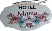 TWOA-Aluminium ovaal bordje - dubbelzijdig - met ophangketting - Hotel Mama