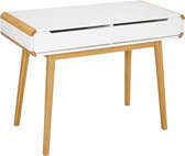 HOMCOM Bureau computerbureau kantoortafel met 2 lades naturel design bamboe 836-341