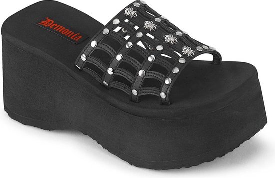DemoniaCult - FUNN-13 Plateau Sandaal - US 6 - 36 Shoes - Zwart