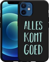 iPhone 12/12 Pro Hoesje Zwart Alles Komt Goed - Designed by Cazy