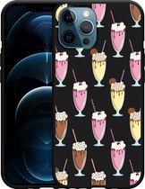 iPhone 12 Pro Max Hoesje Zwart Milkshakes - Designed by Cazy