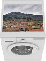 Wasmachine beschermer mat - Cyprus - Berg - Huis - Breedte 55 cm x hoogte 45 cm