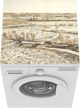 Wasmachine beschermer mat - La Crau gezien vanaf Montmajour - Schilderij van Vincent van Gogh - Breedte 60 cm x hoogte 60 cm