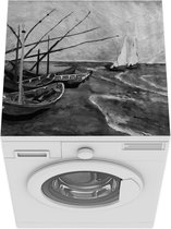Wasmachine beschermer mat - Vissersboten op het strand - Vincent van Gogh - Breedte 60 cm x hoogte 60 cm