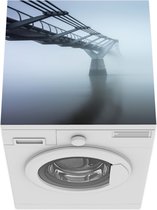 Wasmachine beschermer mat - Brug - Mist - Londen - Breedte 60 cm x hoogte 60 cm