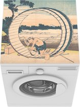 Wasmachine beschermer mat - Fujimigahara in de Owari provincie - schilderij van Katsushika Hokusai - Breedte 60 cm x hoogte 60 cm